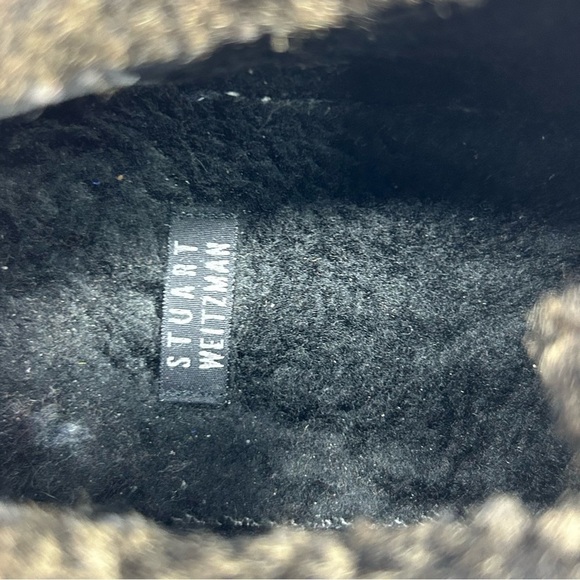 Stuart Weitzman Women's Leanto Black Suede Slip-On Fur Trim Flats Size 9 - Picture 15 of 16